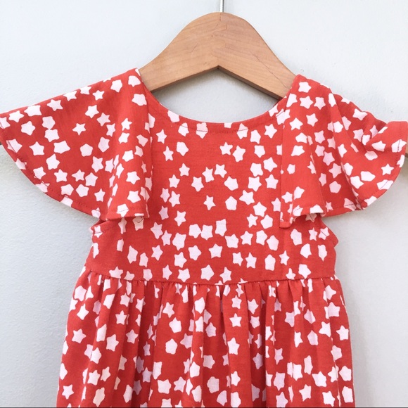 Like New! Cat & Jack Red Star Pattern Dress - Picture 4 of 8